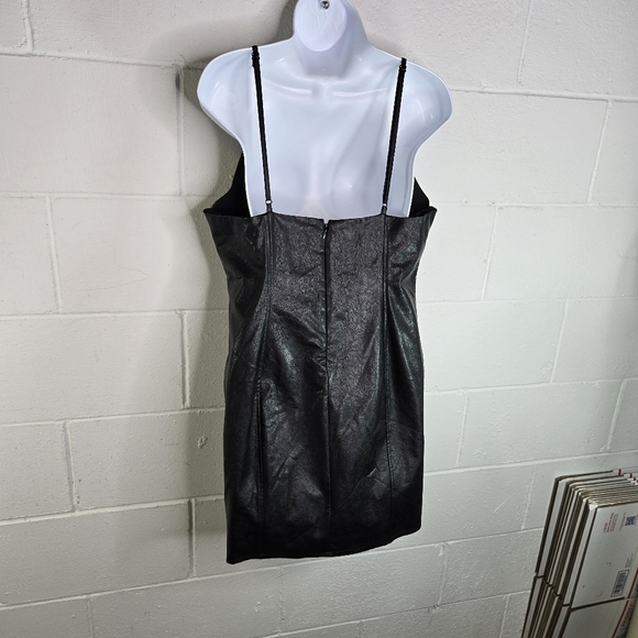 Super Down Revolve Black Vegan Faux Leather Dress - Picture 7 of 12